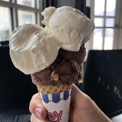 'Single scoop' with double fudge brownie and coconut
