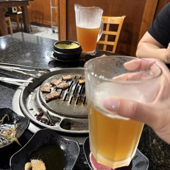 All That Korean BBQ - BBQ pork belly, draft beer Blue moon! - Korean Near Me - Suwanee, Georgia