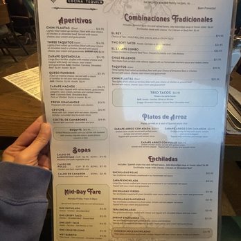 El Zarape Cocina Y Tequila - Menu as of 3.26.25 - Mexican Near Me - Cypress, California