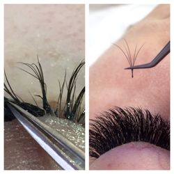 Left a bad applied set of eyelashes big NO NO vs eyelash love perfect applied set