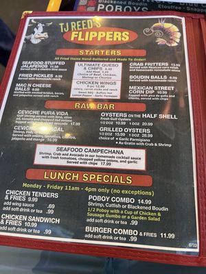 Menu photo 2 TJ Reed's Flippers Dickinson, TX Menu photo 2 TJ Reed's Flippers Dickinson, TX