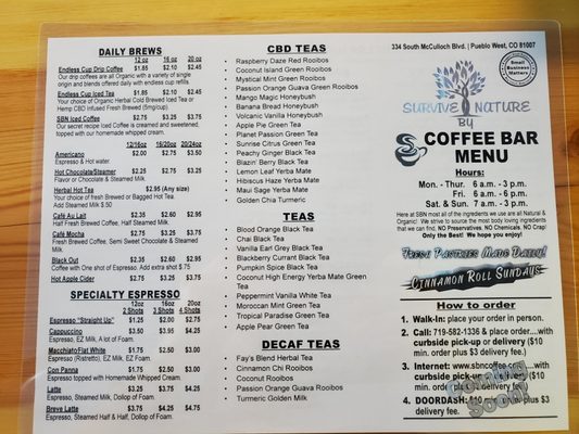 Menu photo 1 Survive by Nature Pueblo, CO Menu photo 1 Survive by Nature Pueblo, CO