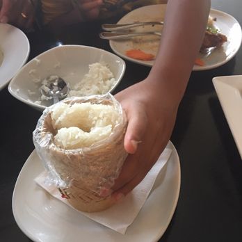 Thai Bloom! - Sticky rice, you can see plastic. - Thai Near Me - Portland, Oregon Thai Bloom! - Sticky rice, you can see plastic. - Thai Near Me - Portland, Oregon
