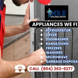 Mr. E Appliance Service - Professional and Trusted Appliance Repair Service In Richmond, Henrico County, and Chesterfield County Virginia.