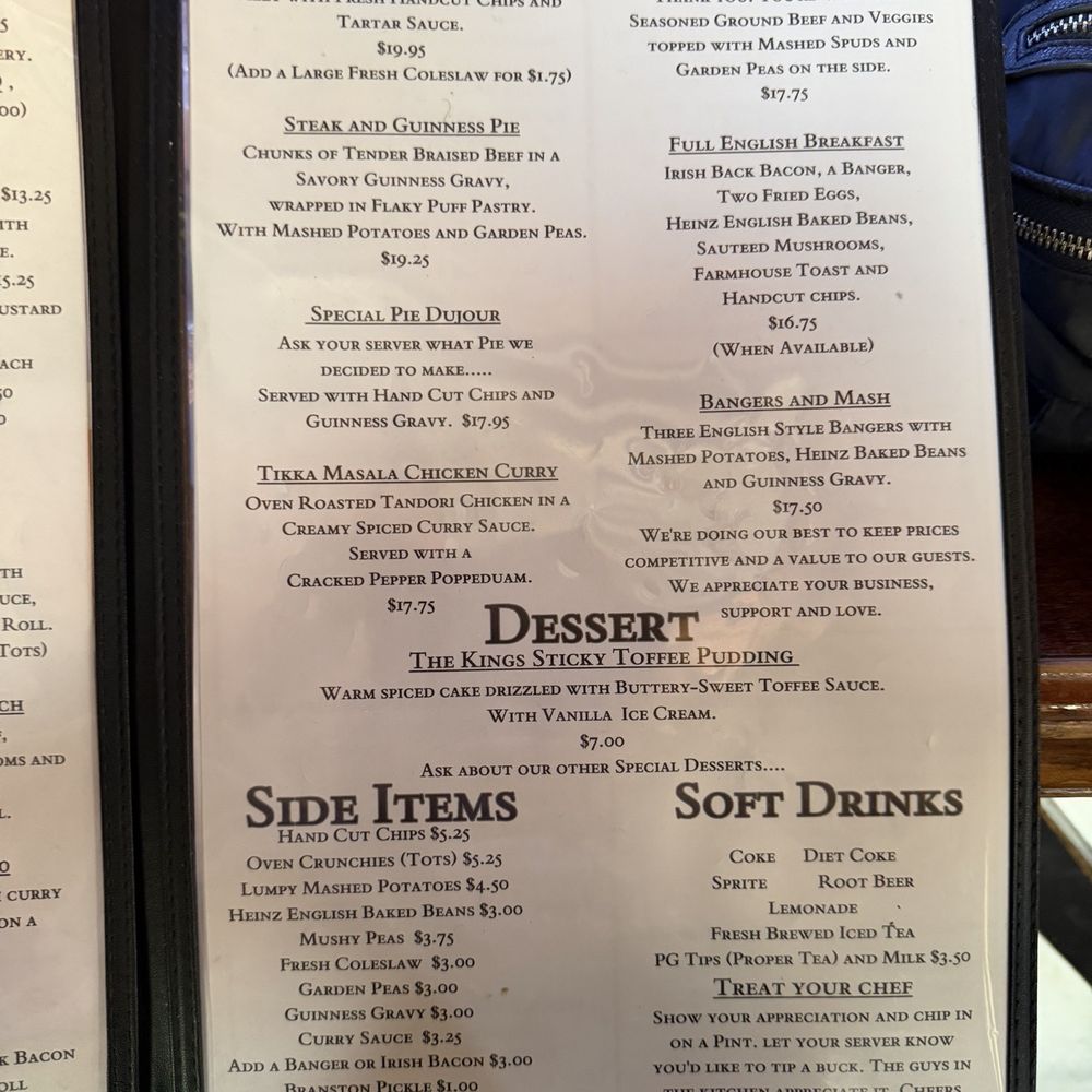 Kings Head British Pub - Menu. - Pubs Near Me - Sunrise, Florida Kings Head British Pub - Menu. - Pubs Near Me - Sunrise, Florida