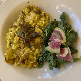 Cafe Flora - Saffron mushroom risotto - Vegetarian Near Me - Seattle, Washington
