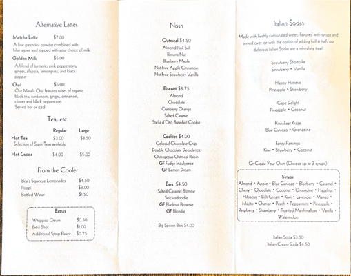 Menu photo 1 Isla Coffee Shop Avon, NC