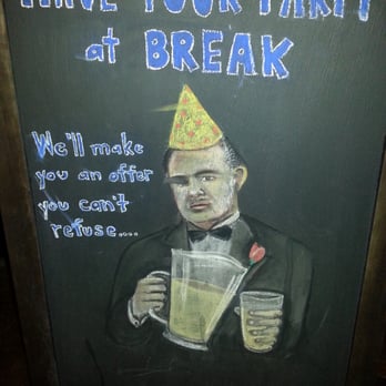 Break Bar - A sign they had. Who doesn't love the Godfather?! - Pool Halls Near Me - Astoria, New York Break Bar - A sign they had. Who doesn't love the Godfather?! - Pool Halls Near Me - Astoria, New York
