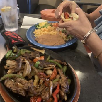 Cafe Sol - Beef  fajita rice and beans delicious everything tasted homemade - Latin American Near Me - Edmond, Oklahoma