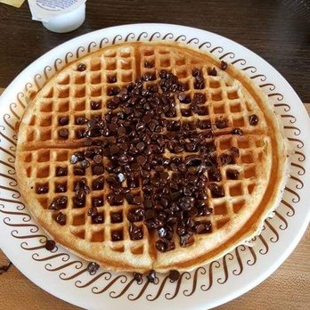 Waffle House - Chocolate chip waffle with extra chocolate chips - Breakfast & Brunch Near Me - Norman, Oklahoma Waffle House - Chocolate chip waffle with extra chocolate chips - Breakfast & Brunch Near Me - Norman, Oklahoma