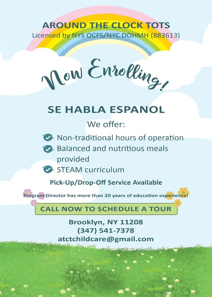 AROUND THE CLOCK TOTS 145 Hemlock St, Brooklyn, New York Child Care