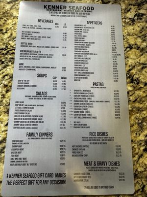 Menu photo 1 Kenner Seafood Kenner, LA