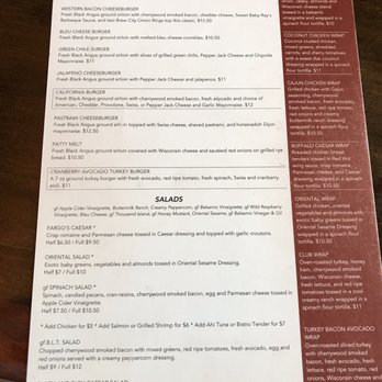 Fargo's Steak House - Menu as of 4/28/19 - Steakhouses Near Me - Payson, Arizona