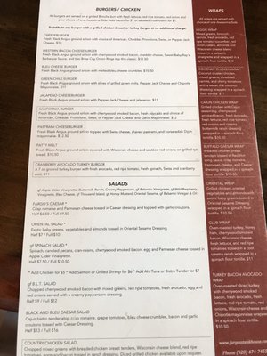 Menu photo 8 Fargo's Steak House Payson, AZ
