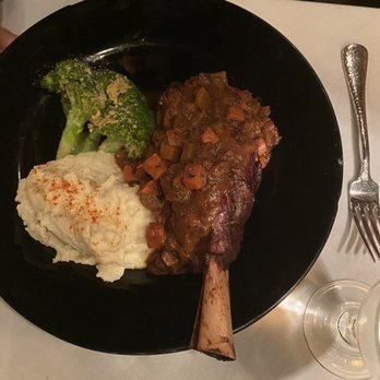 Rogue's Manor - Lamb shank with horseradish mashed potatoes and honey-glazed broccoli - Seafood Near Me - Eureka Springs, Arkansas Rogue's Manor - Lamb shank with horseradish mashed potatoes and honey-glazed broccoli - Seafood Near Me - Eureka Springs, Arkansas