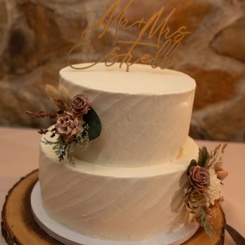 I Do Wedding Cakes - Two-tier, white wedding cake with flower cake toppers - Bakeries Near Me - Morgan Hill, California I Do Wedding Cakes - Two-tier, white wedding cake with flower cake toppers - Bakeries Near Me - Morgan Hill, California