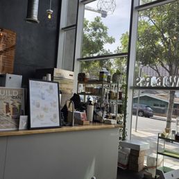 Empty space with a flower and coffee-ish place in it.