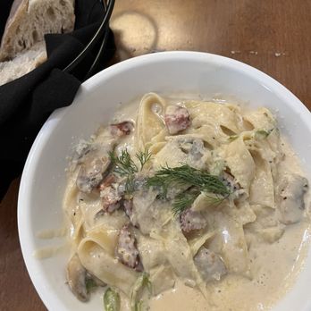 Antonia's - Lunch special: Lemon tahini spaghetti with andouille sausage - Italian Near Me - Hillsborough, North Carolina Antonia's - Lunch special: Lemon tahini spaghetti with andouille sausage - Italian Near Me - Hillsborough, North Carolina