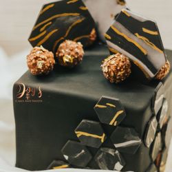 Modern Marbled Black and Gold