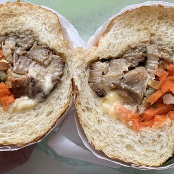 Gold Banh - Char Siu BBQ Pork Sandwich - Salad Near Me - Long Beach, California Gold Banh - Char Siu BBQ Pork Sandwich - Salad Near Me - Long Beach, California