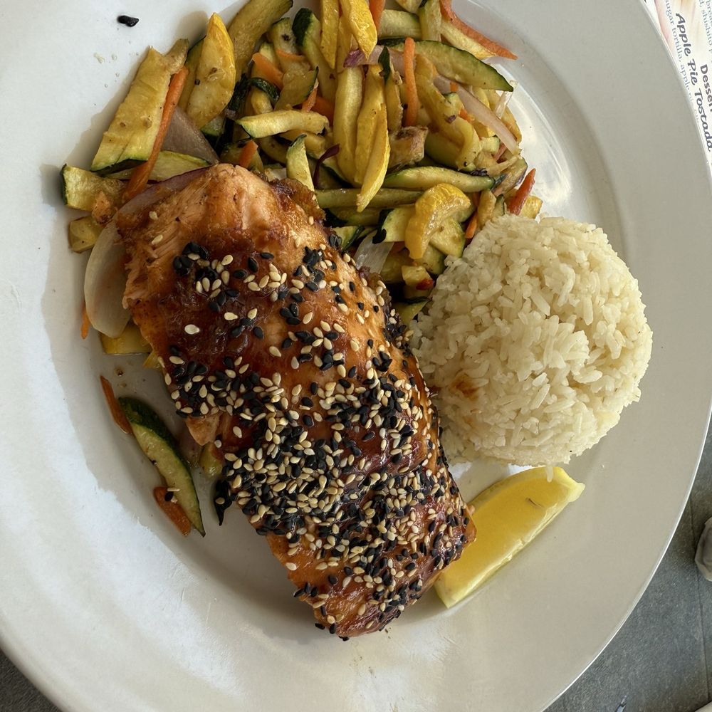 Clear Sky Cafe - Soy Ginger Glaze Salmon *NEW* - New American Near Me - Clearwater, Florida Clear Sky Cafe - Soy Ginger Glaze Salmon *NEW* - New American Near Me - Clearwater, Florida