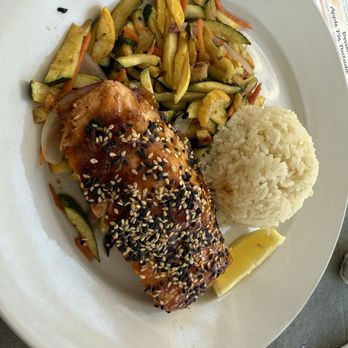 Clear Sky Cafe - Soy Ginger Glaze Salmon *NEW* - New American Near Me - Clearwater, Florida Clear Sky Cafe - Soy Ginger Glaze Salmon *NEW* - New American Near Me - Clearwater, Florida