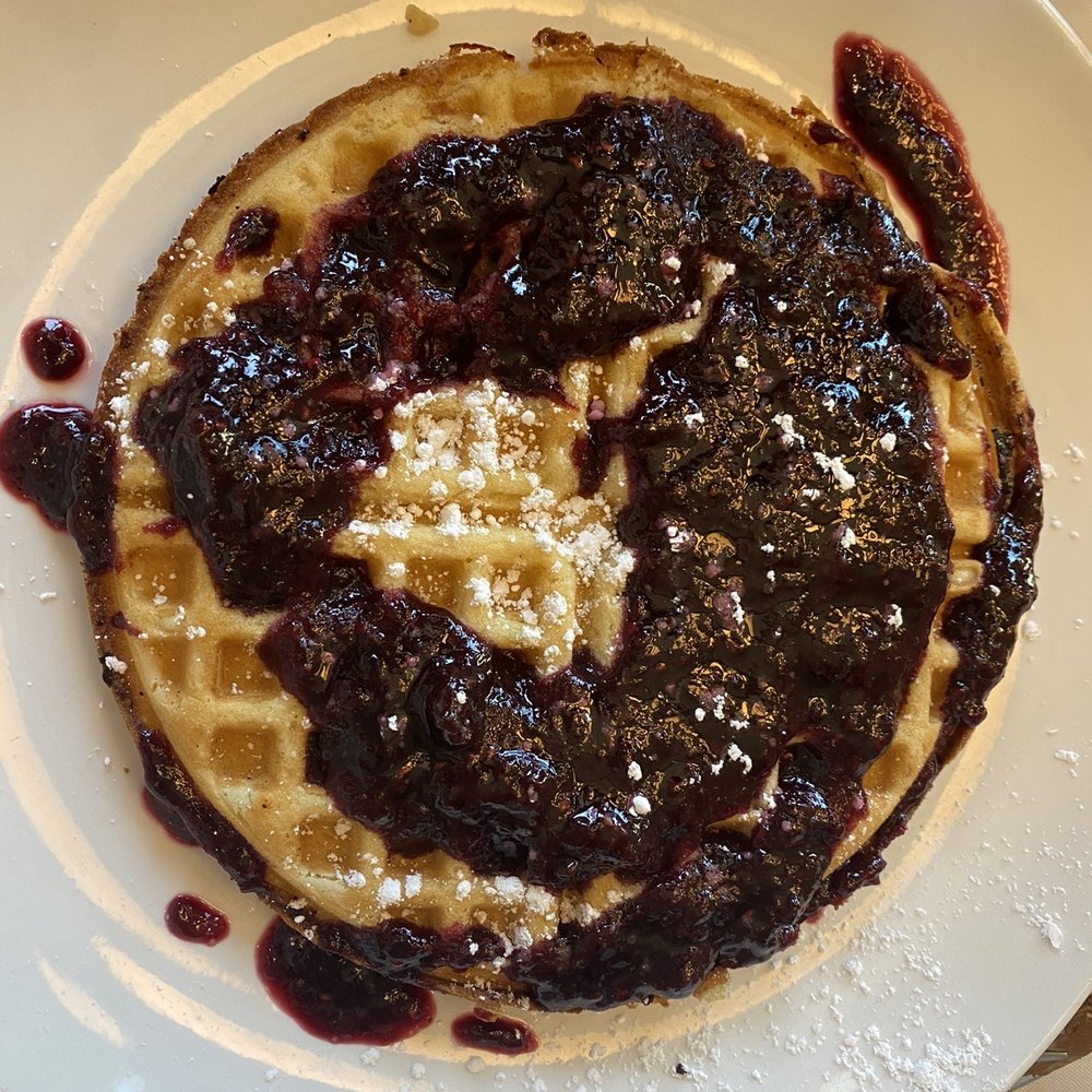 Belgian waffle with berries Belgian waffle with berries