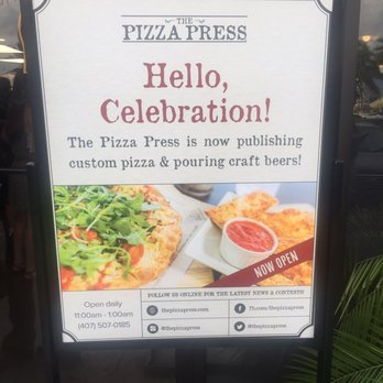 The Pizza Press - Celebration - Thanks for opening in Celebration! - Pizza Near Me - Kissimmee, Florida The Pizza Press - Celebration - Thanks for opening in Celebration! - Pizza Near Me - Kissimmee, Florida