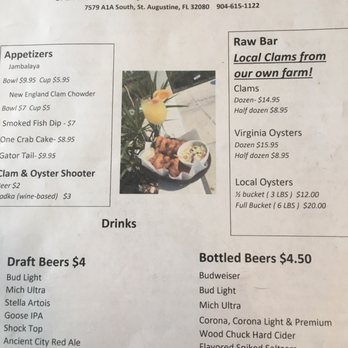 Commander's Shellfish Camp - Bars Near Me - St. Augustine, Florida