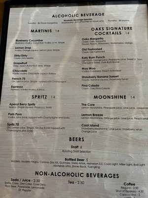 Menu photo 1 The Oaks Kitchen & Bar Katy, TX Menu photo 1 The Oaks Kitchen & Bar Katy, TX