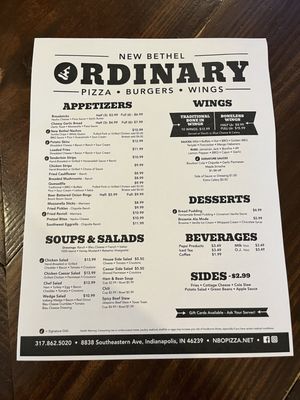 Menu photo 1 New Bethel Ordinary Indianapolis, IN Menu photo 1 New Bethel Ordinary Indianapolis, IN