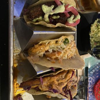 Whiskey Taco Foxtrot - Fried avocado, Fire popcorn shrimp, blackened fish - Whiskey Bars Near Me - Clawson, Michigan Whiskey Taco Foxtrot - Fried avocado, Fire popcorn shrimp, blackened fish - Whiskey Bars Near Me - Clawson, Michigan