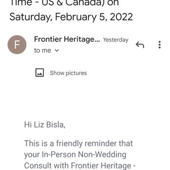 Frontier Heritage - Proof of my confirmed appointment - Women's Clothing Near Me - Artesia, California