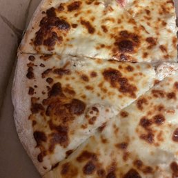 a cheese pizza in a box
