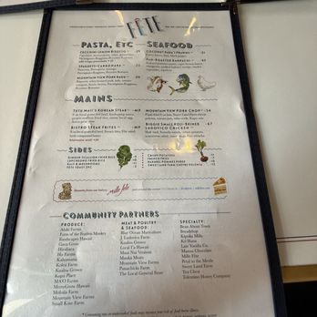 Fete - Menu - New American Near Me - Honolulu, Hawaii