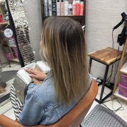 Before hair color and extensions