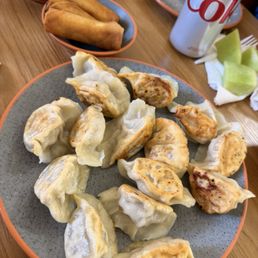 Potstickers and egg rolls Potstickers and egg rolls