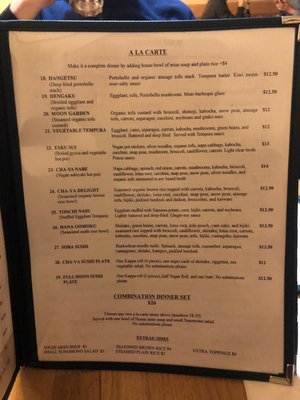 Menu photo 3 Cha-Ya Berkeley, CA