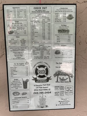 Menu photo 4 The Sea Shack Hilton Head Island, SC