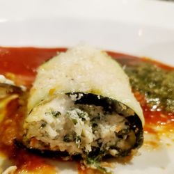 Roger Rocka's Dinner Theater - Vegetarian Zucchini Rollatini was absolutely delicious!