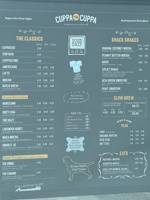 Menu photo 3 Cuppa Cuppa Drive Thru San Diego, CA