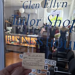 Glen Ellyn Tailor Shop - Pick up ticket