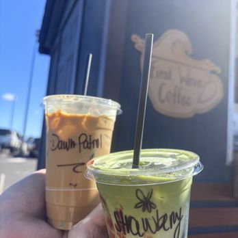 First Wave Coffee - Strawberry matcha & large dawn patrol - Coffee & Tea Near Me - Maui, Hawaii