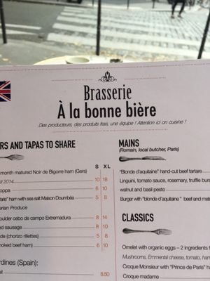 Menu photo 1 Café Bonne Biere Paris, 75