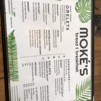 Moke’s Bread And Breakfast - Menu - Breakfast & Brunch Near Me - Honolulu, Hawaii