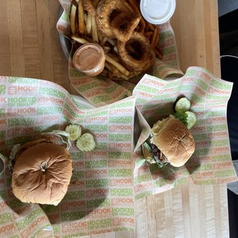 Hook Burger - Mushroom burger, the trio, and the hickory - Burgers Near Me - Burbank, California