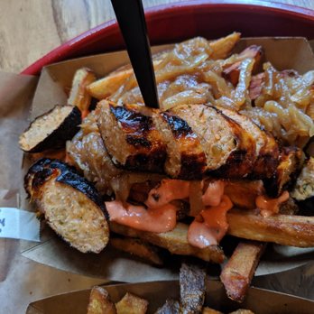 Wursthaus - Spicy Chicken Mango Drunken Fries - Pubs Near Me - Santa Ana, California Wursthaus - Spicy Chicken Mango Drunken Fries - Pubs Near Me - Santa Ana, California