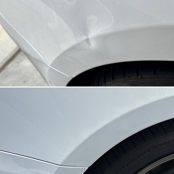 Dentman of Ventura County - Top is before, bottom is after. - Mobile Dent Repair Near Me Dentman of Ventura County - Top is before, bottom is after. - Mobile Dent Repair Near Me