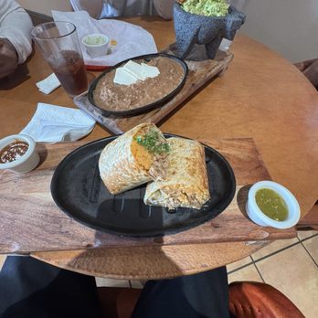 Carnitas Del Bajio - Carnitas Burrito, beans with cheese, guacamole with chicharones - Mexican Near Me - Los Banos, California