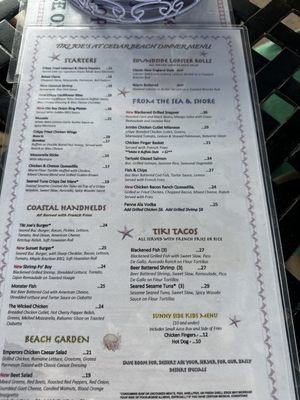 Menu photo 1 Tiki Joe's Cedar Beach Mount Sinai, NY Menu photo 1 Tiki Joe's Cedar Beach Mount Sinai, NY